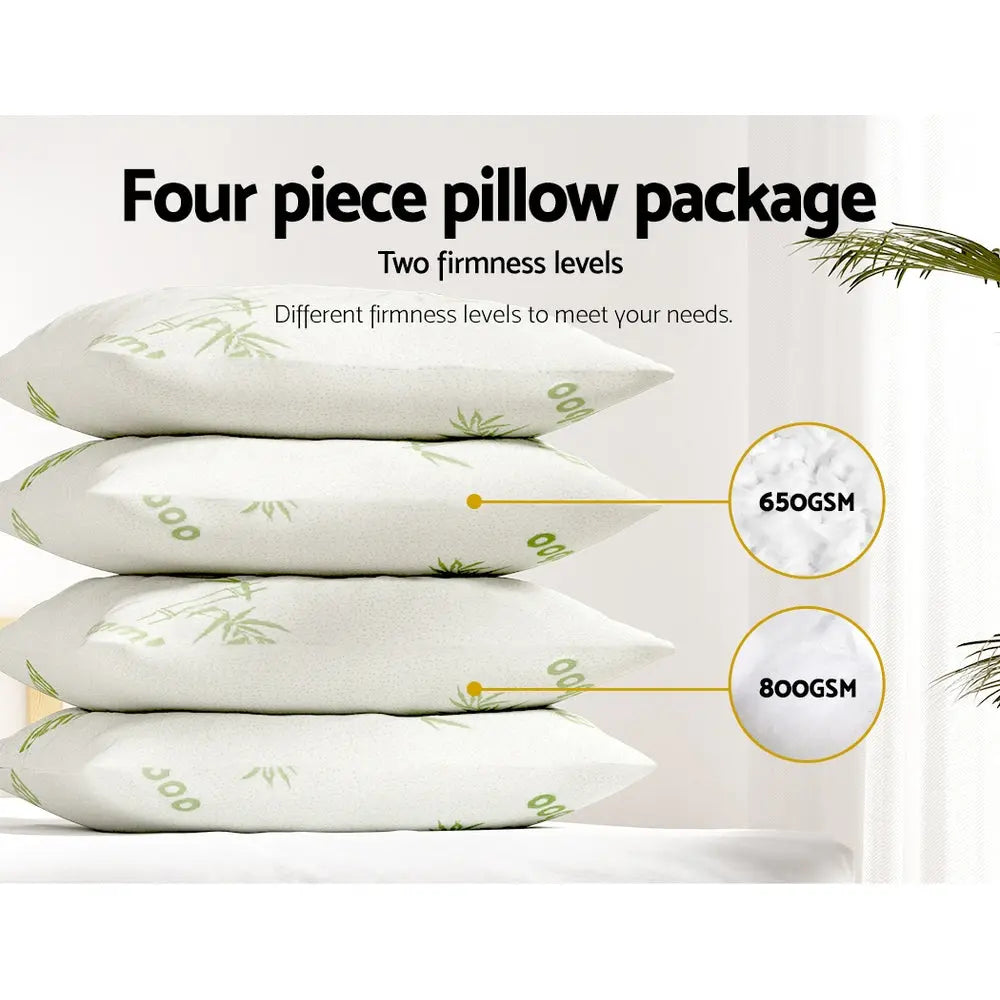 Giselle Bedding 4 Pack Bamboo Pillow Family Hotel Chez Guru