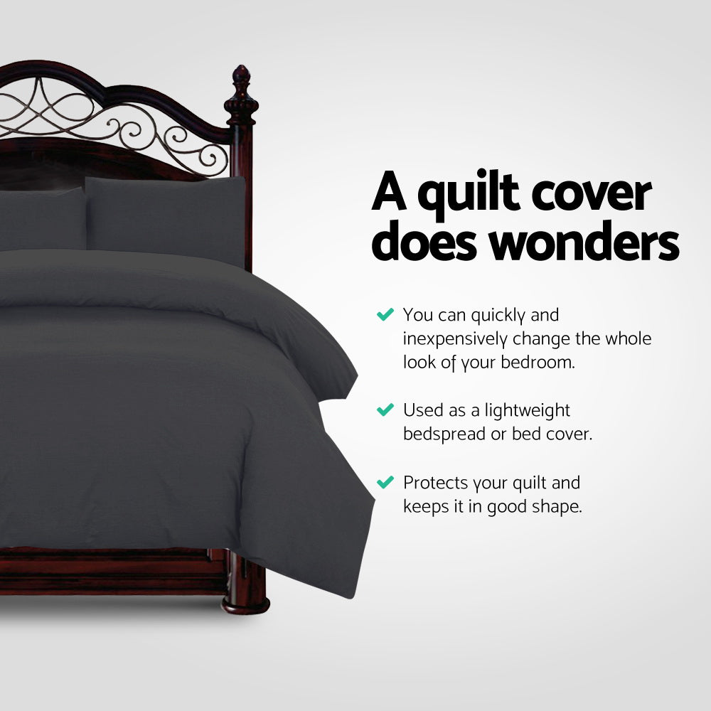 Giselle Bedding Quilt Cover Set Classic Black Super King Chez Guru
