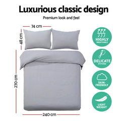 Giselle Bedding Quilt Cover Set Classic Grey Super King Chez Guru