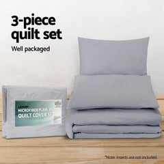 Giselle Bedding Quilt Cover Set Classic Grey Super King Chez Guru