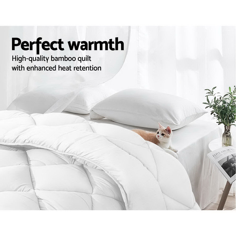 Giselle Bedding 800GSM Microfibre Bamboo Quilt Queen Chez Guru