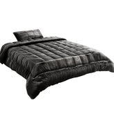 Giselle Bedding Faux Mink Quilt Charcoal Single Chez Guru