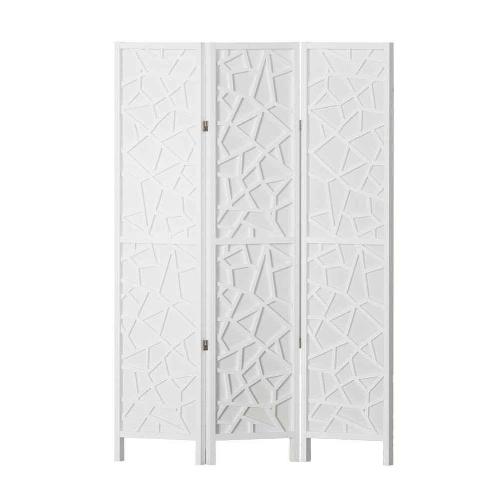 Artiss 3 Panel Room Divider Screen 122x170cm Clover White Chez Guru