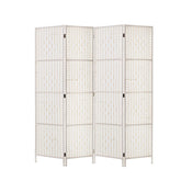 Artiss 4 Panel Room Divider Screen 163x170cm Woven White Chez Guru