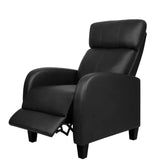 Artiss PU Leather Reclining Armchair - Black - Chez Guru