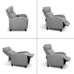 Artiss Fabric Reclining Armchair - Grey - Chez Guru