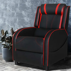 Artiss Recliner Chair Gaming Chair Leather Black Serik Chez Guru