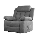 Artiss Recliner Chair Electric Massage Chair Velvet Lounge Sofa Heated Grey Chez Guru