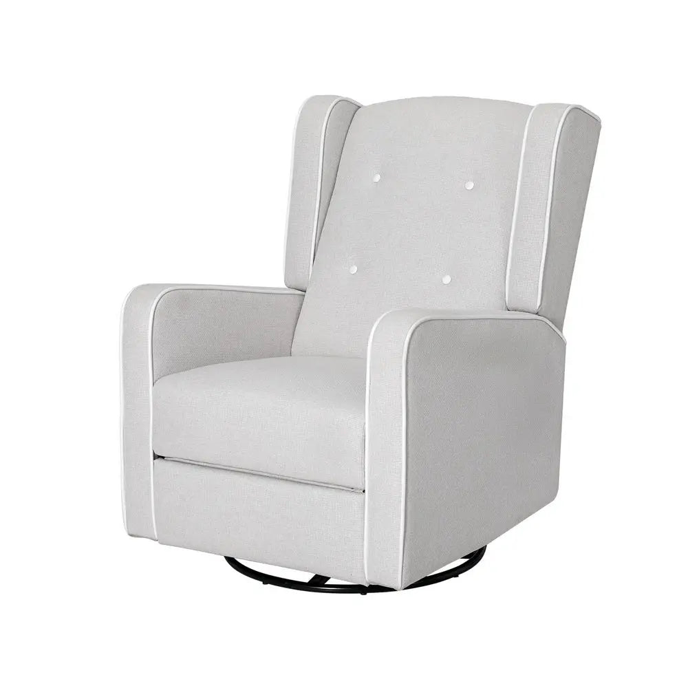 Artiss Recliner Armchair 360� Swivel Grey Fabric - Chez Guru