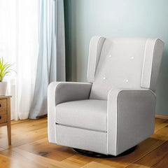 Artiss Recliner Armchair 360� Swivel Grey Fabric - Chez Guru