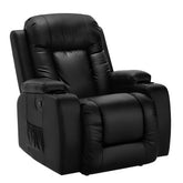 Artiss Recliner Chair Electric Heated Massage Chairs Faux Leather Cabin - Chez Guru