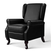 Artiss Recliner Armchair Black Faux Leather Domini - Chez Guru