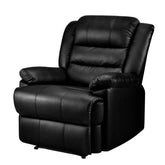 Artiss Recliner Chair Leather Black Cissy - Chez Guru