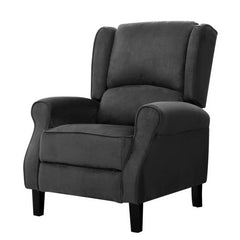 Artiss Recliner Chair Adjustable Sofa Lounge Soft Suede Armchair Couch Charcoal Chez Guru