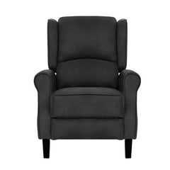 Artiss Recliner Chair Adjustable Sofa Lounge Soft Suede Armchair Couch Charcoal Chez Guru