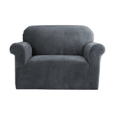 Artiss Sofa Cover Couch Covers 1 Seater Velvet Grey Chez Guru