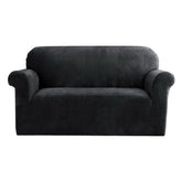 Artiss Sofa Cover Couch Covers 2 Seater Velvet Black Chez Guru