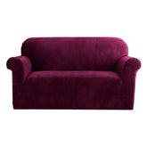 Artiss Sofa Cover Couch Covers 2 Seater Velvet Ruby Red Chez Guru