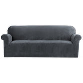 Artiss Sofa Cover Couch Covers 4 Seater Velvet Grey Chez Guru