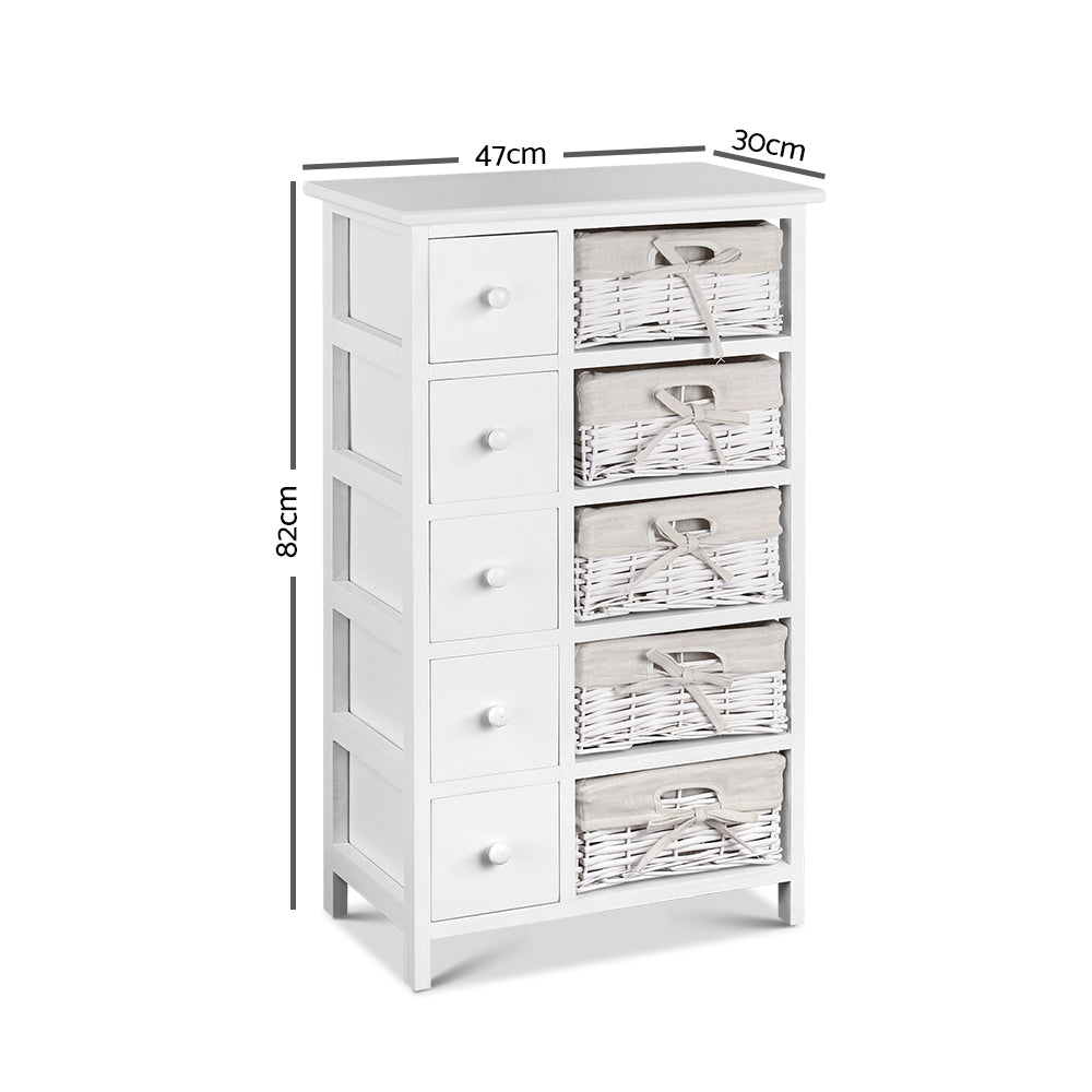 Artiss 5 Chest of Drawers with 5 Baskets - MAY Chez Guru