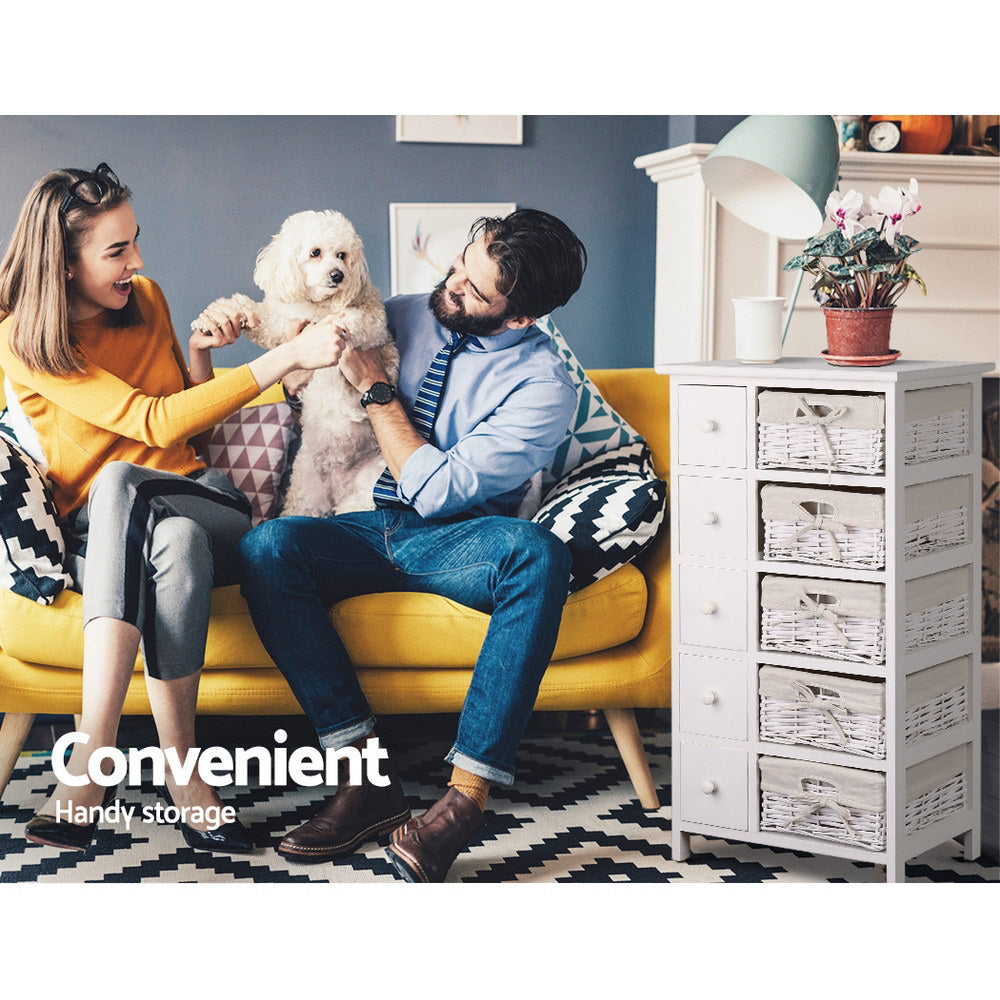 Artiss 5 Chest of Drawers with 5 Baskets - MAY Chez Guru
