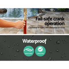 Instahut 3m Outdoor Umbrella Pole Umbrellas Beach Garden Sun Stand Patio Charcoal Chez Guru
