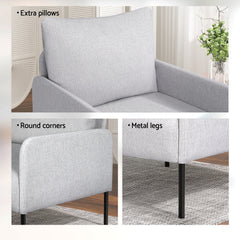 Artiss Armchair 4 Seater Sofa Set Pillow Gery Kane Chez Guru