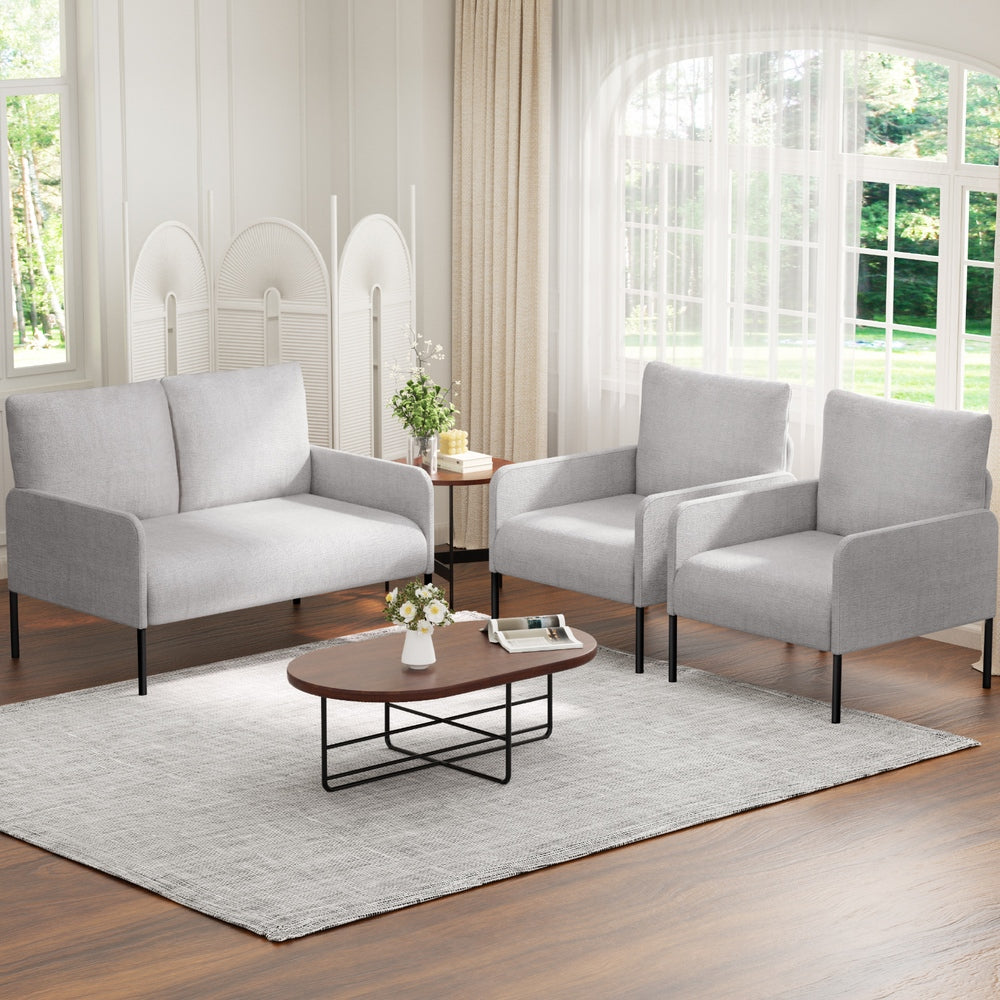 Artiss Armchair 4 Seater Sofa Set Pillow Gery Kane Chez Guru