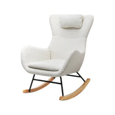 Artiss Rocking Chair Armchair Pillow Boucle White - Chez Guru