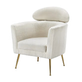 Artiss Armchair Boucle Fabric White Yoli - Chez Guru