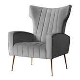 Artiss Armchair Grey Velvet Kate - Chez Guru