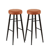 Artiss 2x Bar Stools Kitchen Dining Chairs Counter Round PU Leather Lane Brown