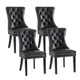 1 Set of 4 Artiss Dining Chairs Black Leather
