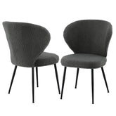 Artiss 2x Dining Chairs Sherpa Boucle Wing Back Grey