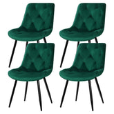 Artiss Dining Chairs Set of 4 Velvet Diamond Tufted Green