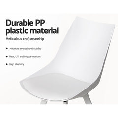 Artiss Dining Chairs Set of 2 PU Leather Plastic Metal White Chez Guru