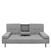 Casa Decor Mendoza 2 in 1 Sofa Bed Couch Grey Pull Down Cupholder 3 Seats Futon Chez Guru
