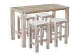 Sturdy bar table and bar stools (WHITE)