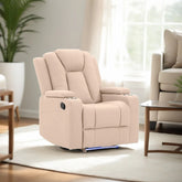 Theatre Electric Recliner Sofa Buckskin Fabric Single Latte Chez Guru