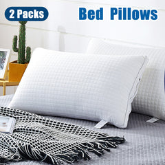 2xStandard Quality Pillows Cotton Hotel Adjustable Home Pillows Down Alternative Pillows Chez Guru