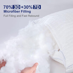 2xStandard Quality Pillows Cotton Hotel Adjustable Home Pillows Down Alternative Pillows Chez Guru