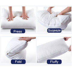 2xStandard Quality Pillows Cotton Hotel Adjustable Home Pillows Down Alternative Pillows Chez Guru