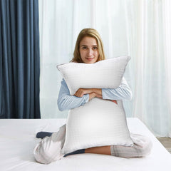 2xStandard Quality Pillows Cotton Hotel Adjustable Home Pillows Down Alternative Pillows Chez Guru