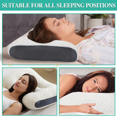 2 pcs Pain Relief Ergonomic Pillow Adjustable Contour Orthopedic Cervical Bed Pillow Chez Guru
