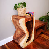 Side table, coffee table or entrance corner table-hand crafted from solid wood Chez Guru