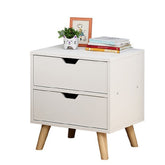 Bedside Tables Drawers Side Table Nightstand White Storage Cabinet Wood Chez Guru
