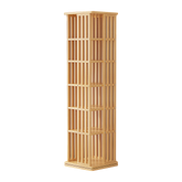360 Rotating Bookshelf Bamboo Storage Display Rack Shelving in Wood