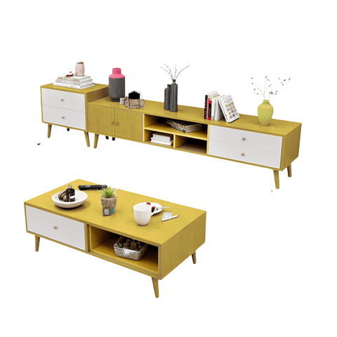 NNECN Modern TV Stand Side table & Coffee Table package for Living Room NNECN Modern TV Stand Side table & Coffee Table package for Living Room