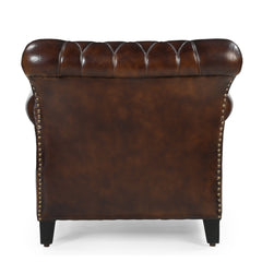 STUDDED LEATHER ARM CHAIR Chez Guru