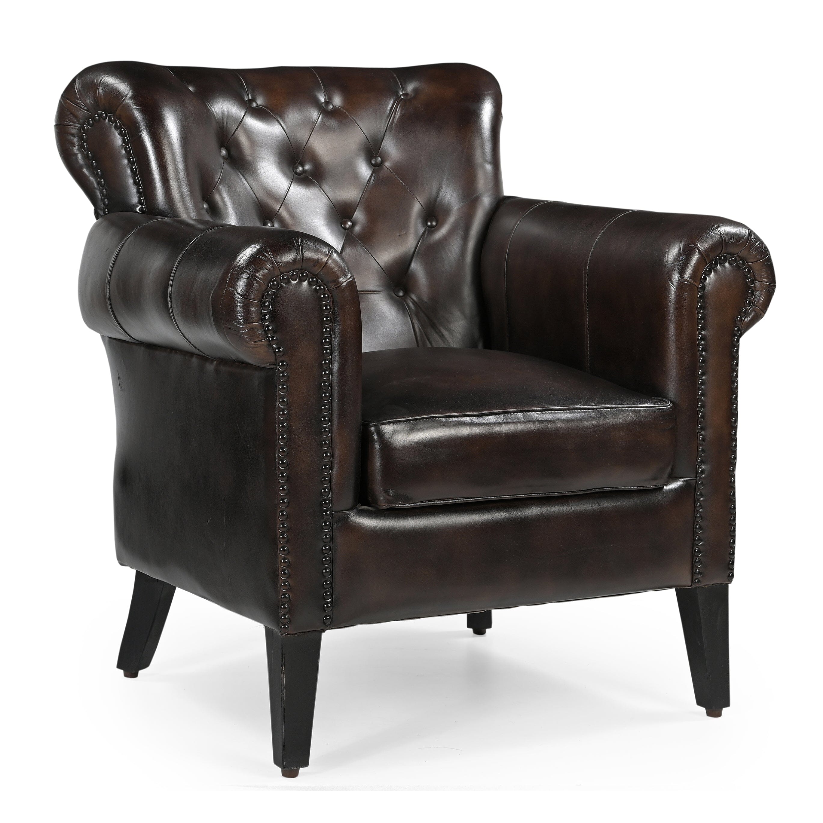 CHOCOLATE LEATHER ARMCHAIR Chez Guru